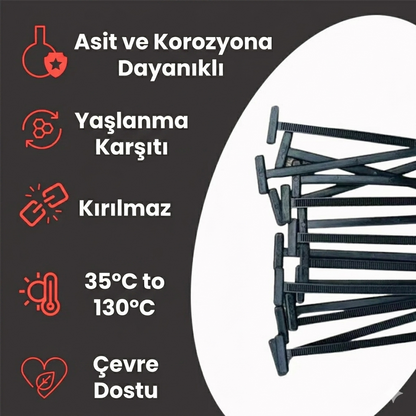 Naylon Üniversal Kablo Bağlama Tokası 50 li paket